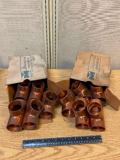 Tee Copper Fittings 2-1/8" OD - 10 pcs