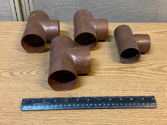 Tee Copper Fittings - 4 pcs