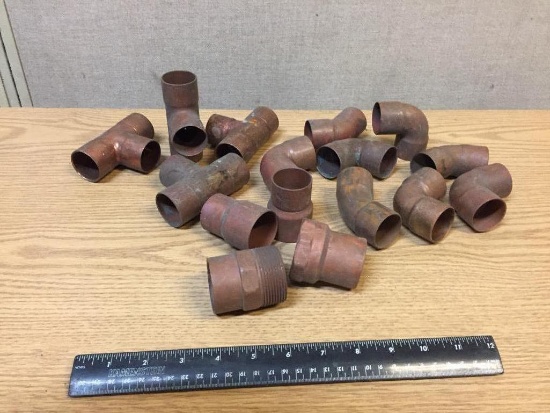 Assorted Copper Fittings Elbows Tees