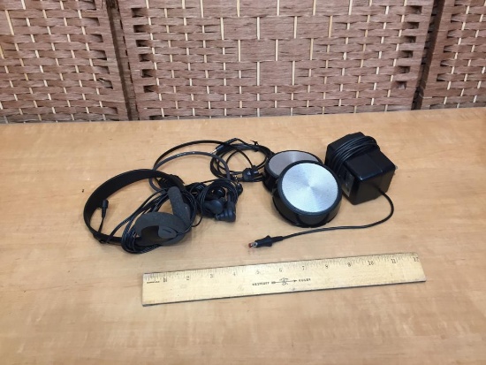 Assorted Headsets & Lanier LX-008-0 Conference Microphone - 4pcs