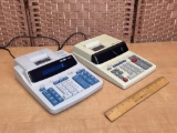 Victor Technology 1240-2 & Casio DL-270B Professional 2 Color Printing Calculators - 2pcs