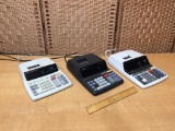 Sharp Corp. EL-1197P EL-2196BL & EL-2630PIII Printing Calculators - 3pcs