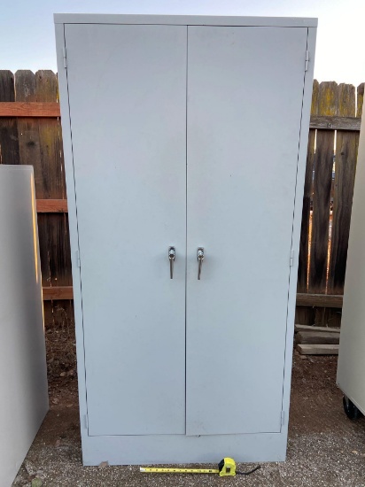 Two Door Metal Storage Cabinet - No Keys - 1 PC