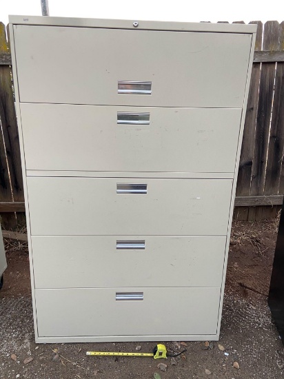 Four Drawer LATERAL Metal Filing Cabinet with one Shelf - No Keys - 1 PC