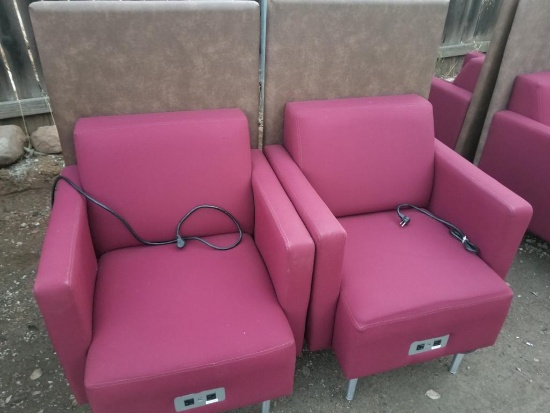 Gaming Partition Chairs with Outlets & Charging Ports - 2pcs