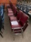 Bertolini Stacking Chairs Maroon vinylcushion - 27pcs ONE Lot