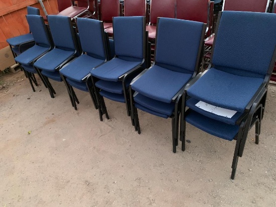 VIRCO Stacking Chairs Blue Fabric - 21pcs ONE Lot
