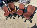 Four Matching Rolling Office Chairs - 4pcs