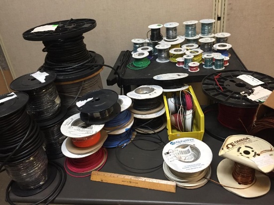 Assorted Spools of Copper Wire and Cable - 45+spools