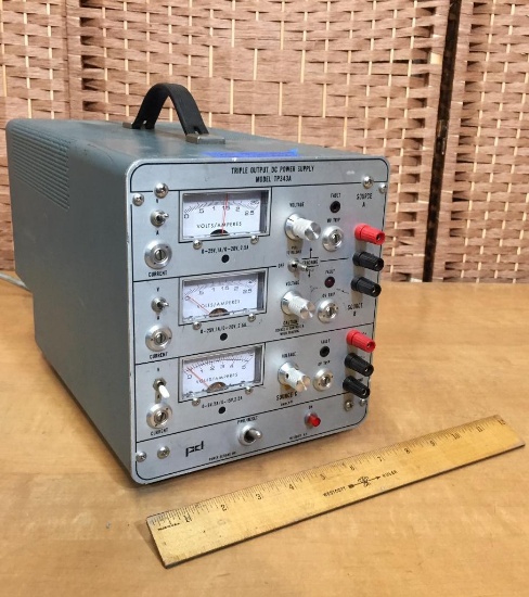 Power Designs PD TP343A Triple Output DC Power Supply 25V/1A 20V/2.5A 6V/5A 15V2.5A