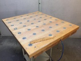 Omtec Wooden Butcher Block Ball Transfer Table Top 50psi 45 x 36