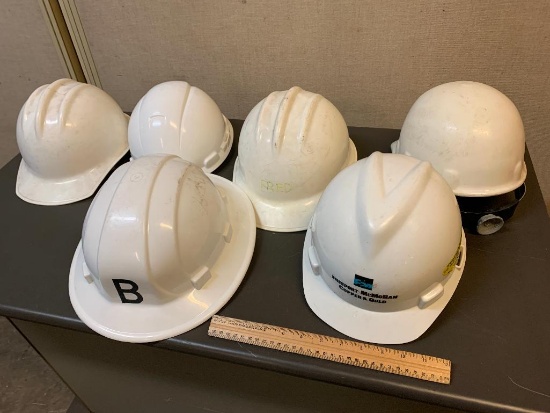 3M White Hard Hats - 6pcs
