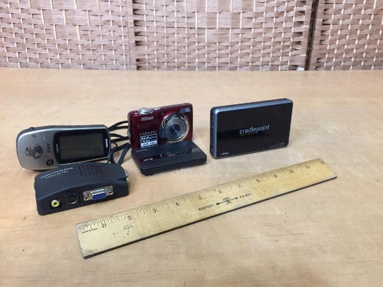Assorted Electronics CradlePoint Samsung Hotspot Garmin GPS Nikon Camera Video Converter - 5pcs