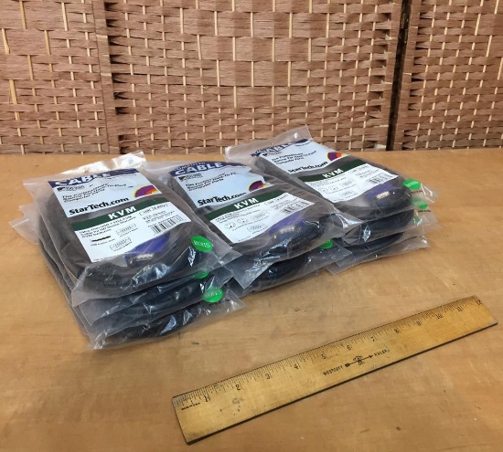 Starttech SVECONUS10 & SVECON10 10ft Ultra Thin KVM Cables - 12pcs