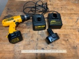 DeWalt Cordless Battery Powered Drill w/ Batteries & Chargers