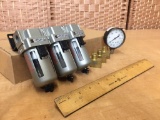 SMC AF30-N03-Z Compressed Air Filters & Pressure Gauge - 4pcs