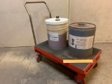 Cart w/ 2 Compressor Oil Buckets