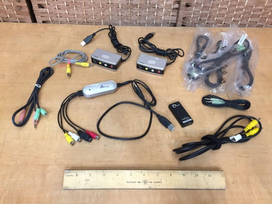 Assorted Computer Cables / Video / Audio & ADS Video Xpress USB Capture Adapter