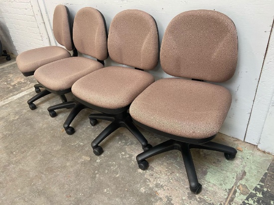 FOUR Matching Rolling Office Chairs NUTMEG - 4pcs