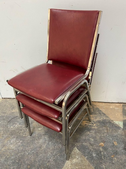 Bertolini Padded Stacking Chairs - 3pcs