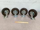 Heavy Duty Pneumatic Caster Wheels - 4pcs