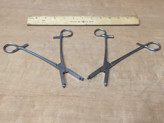 Zimmer 1266-01 & 1266-03 Harrison Spinal Hook Holders / Surgical Instruments - 2pcs