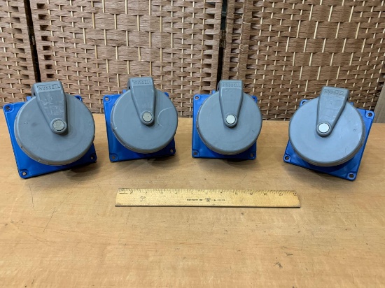 Hubbell 5100R9W Heavy Duty Female Receptacle 100A 3-Phase - 4pcs