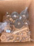 Laboratory Glassware / Round Bottomed Flasks / Separating Funnel / Cork Flask Bases