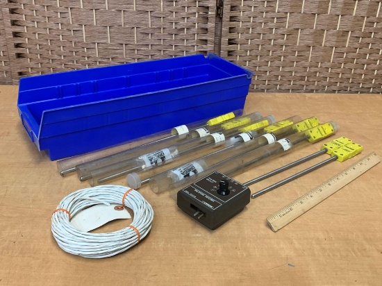 Omega HH-20-SW Multiprobe SwitchBox & Omega CAIN-14G-12 Industrial Thermocouples - 9pcs