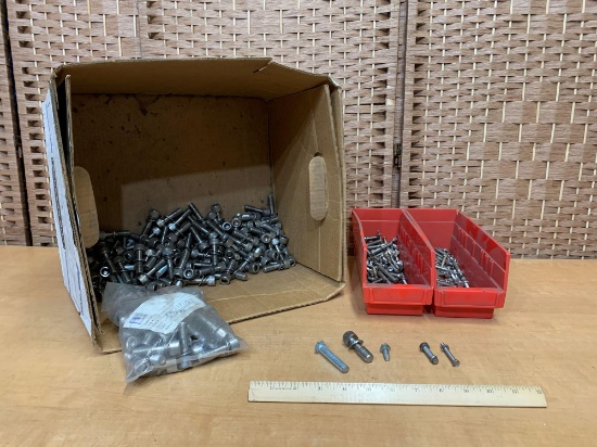 Box with Assorted Bolts & Nuts / Vacuum Bolts /