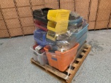 Lot of plastic bins/totes of various sizes approx 40pcs