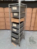 Mobile Rolling Rack for 7 Tote / Tub Bins