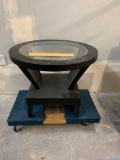 Round Glass Top End Table