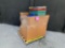 Pallet with 4 Storage bins & 60+ Akro Bins