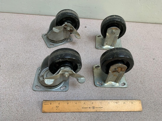 4" Rotating & Fixed Caster Wheels - 4pcs