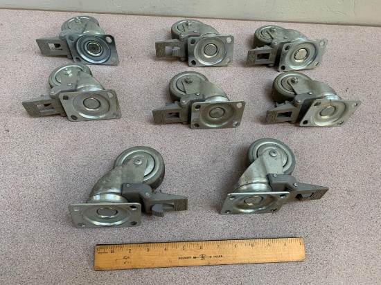 Rhombus Roller 3" Rotating & Locking Caster Wheels - 8pcs