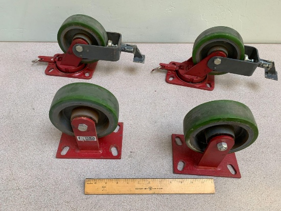 Hamilton 6" Rotating & Fixed Heavy Duty Caster Wheels - 4pcs