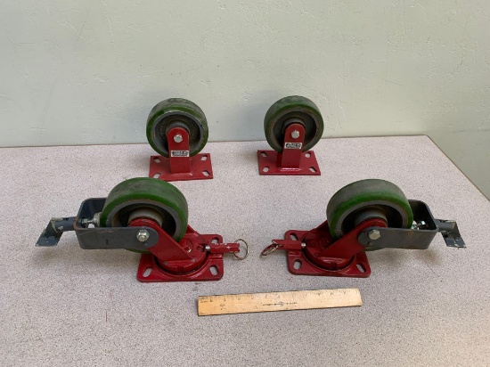 Hamilton 6" Rotating & Fixed Heavy Duty Caster Wheels - 4pcs