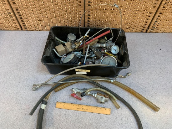 Assorted Pneumatic Components / Vacuum & Pressure Gauges / Valves / Tubes / Hoses