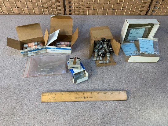 Assorted Fuses / Shawmut HRCI & Time Delay Fuses / Glass Fuses / Fuse Sockets / Omron Counter
