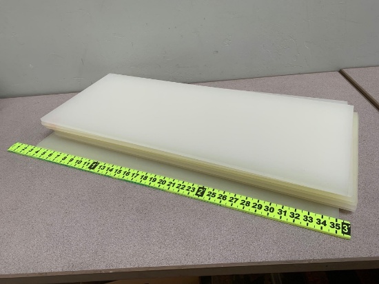 Polypropylene / White - Yellow Plastic Sheets 32 x 13 x 0.37 thick - 8pcs