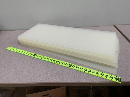 Polypropylene / White - Yellow Plastic Sheets 32 x 13 x 0.37 thick - 8pcs