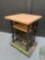 Custom Butcher Block Bar Table Bench with Steel Base 36 x 36 x 46.5
