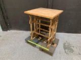 Custom Butcher Block Table / Bench with Steel Base 36 x 36 x 46.5