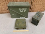 US Army Steel Munitions Boxes with First Aid Kit Box - 3pcs