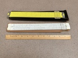 Acu-Math No. 400 & Pickett N803-ES Log Speed Rule Dual Base Slide Rulers- 2pcs