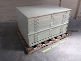 Foster Steel Flat File Drawer Cabinets - 2pcs