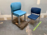 SitOnIT Seating Inflex Series Multipurpose Stacking Chairs BLUE - 4pcs