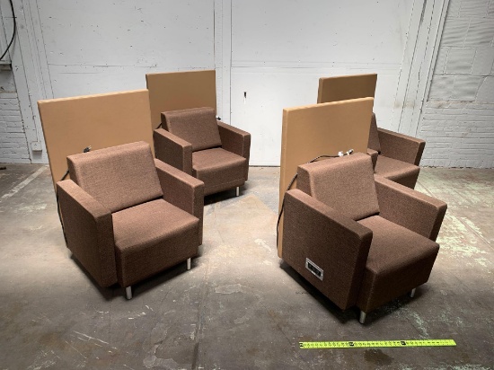 Agati Library Sofa with Power Outlets & USB Ports - 4pcs