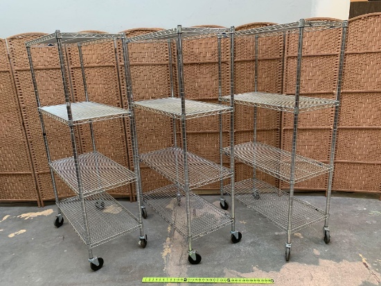 Rolling Metro Racks with Wire Shelving 36x18x66 - 3pcs